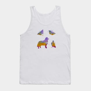 Australian Shepherd aka Aussie Dog Art With Butterflies Tank Top